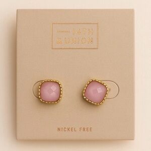 14th & Union Pink Faceted Crystal Stud Earrings NWT